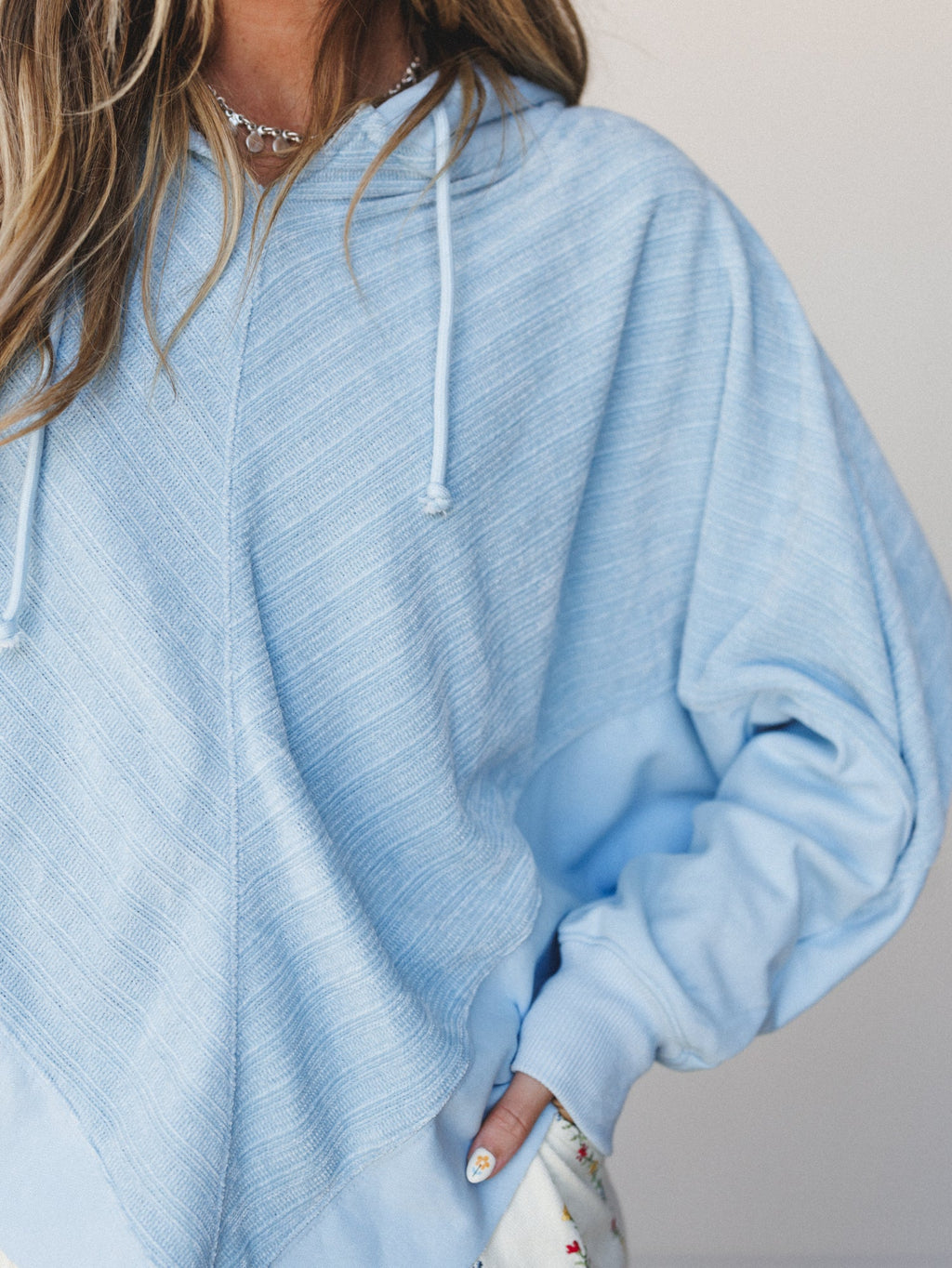 High Point Hoodie Top - Light Blue