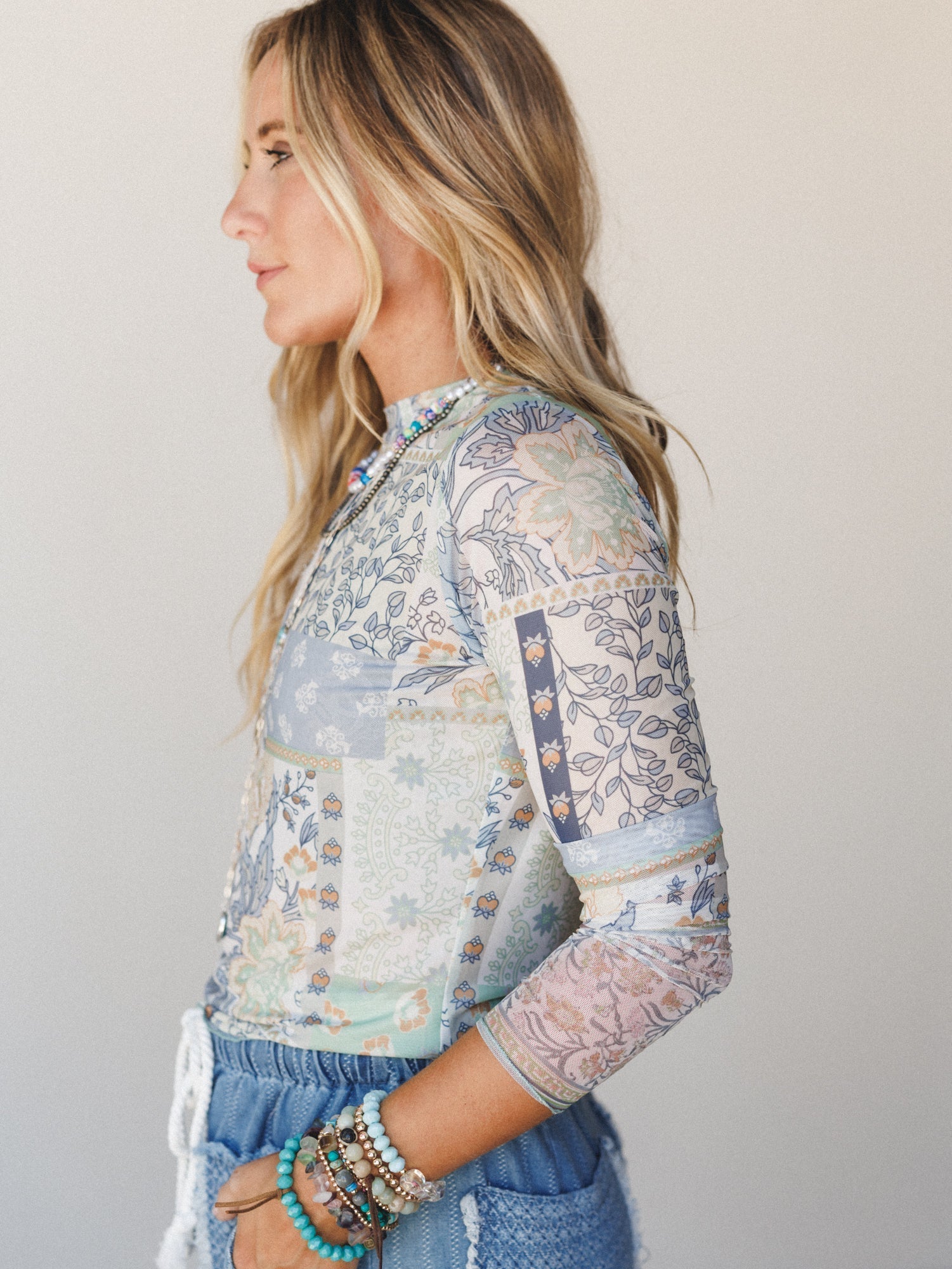 The Nest Perfect Match Layering Top - Dusty Blue
