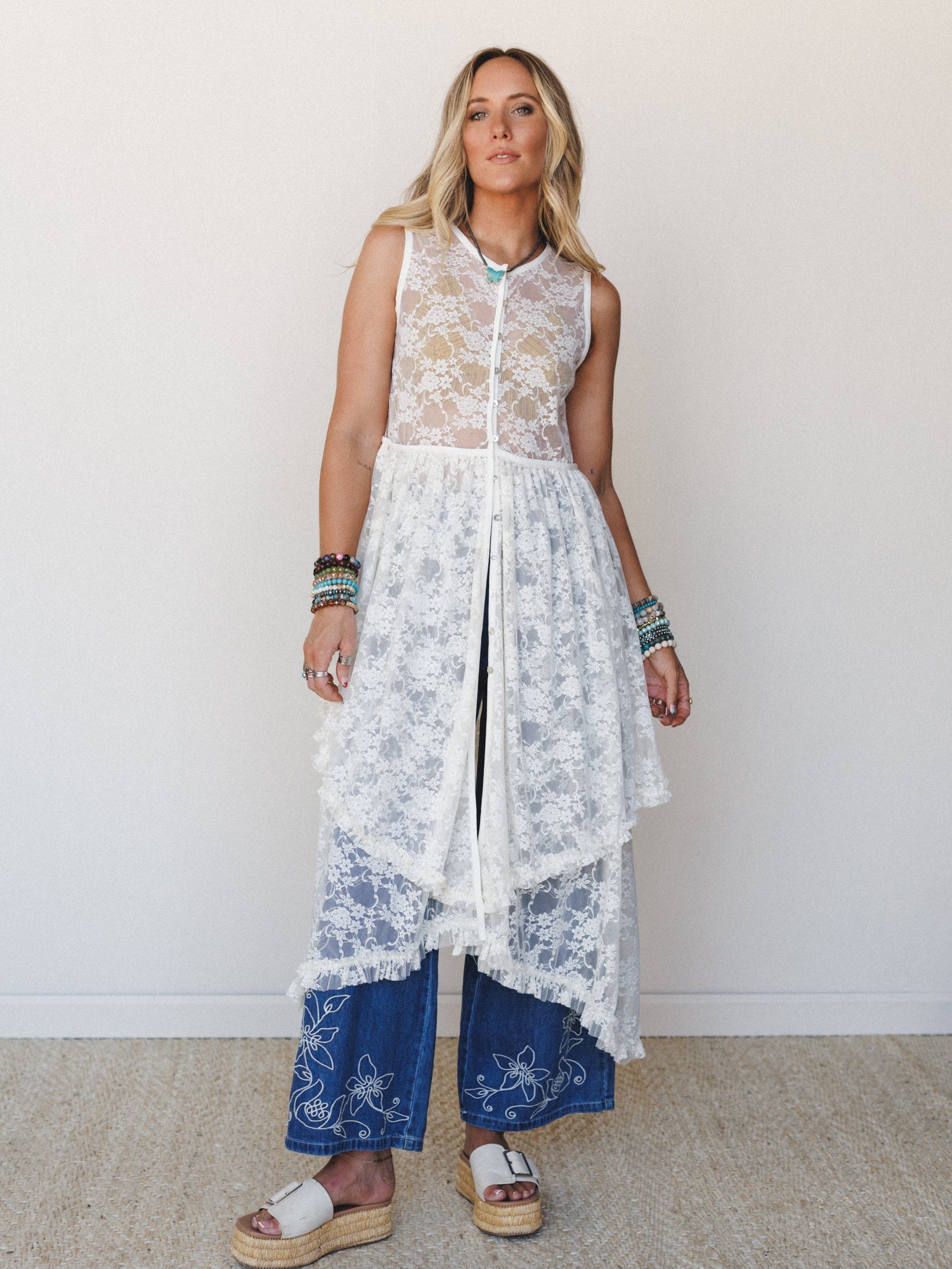 Sienna Lace Dress - Cream