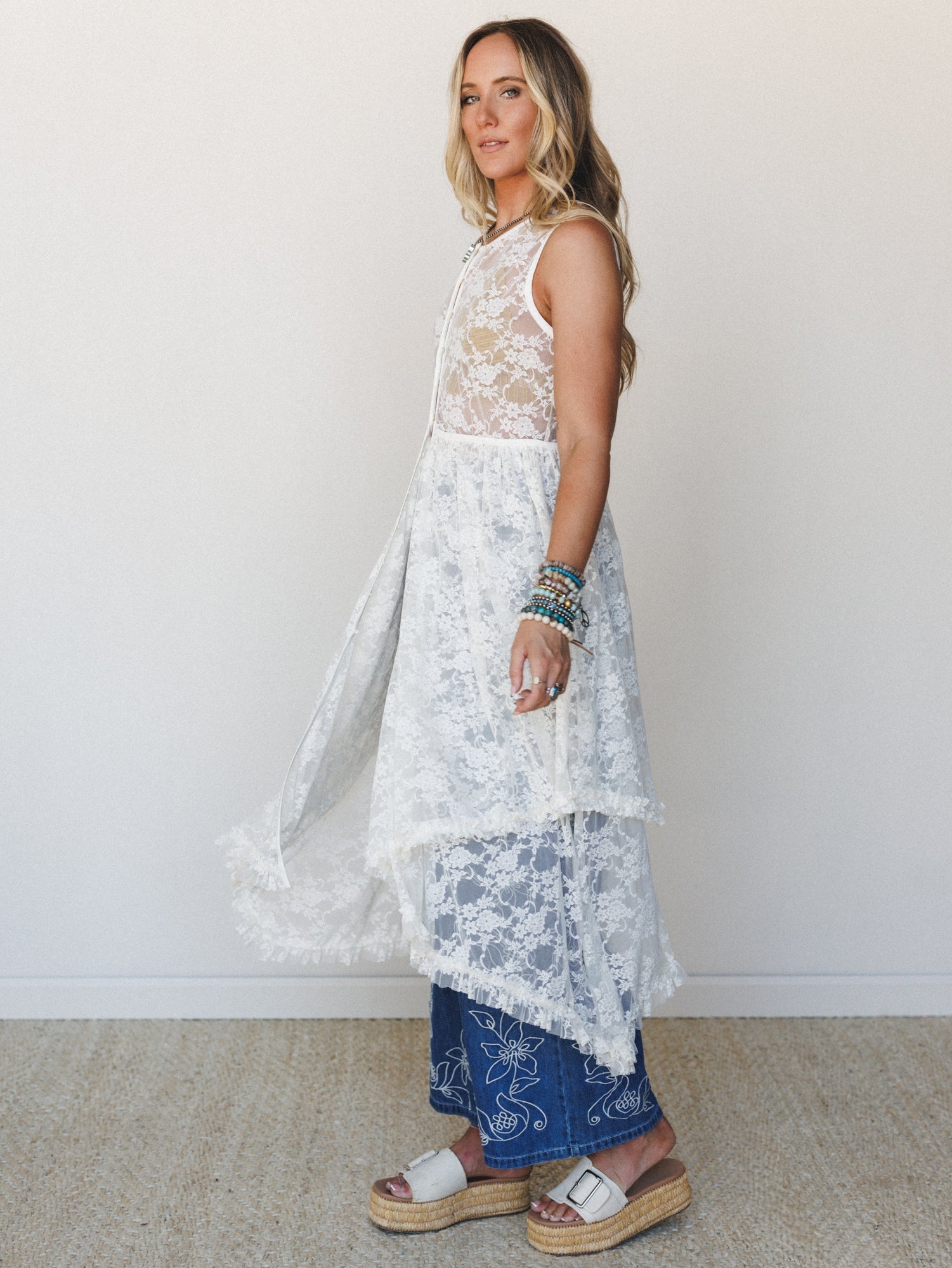 Sienna Lace Dress - Cream