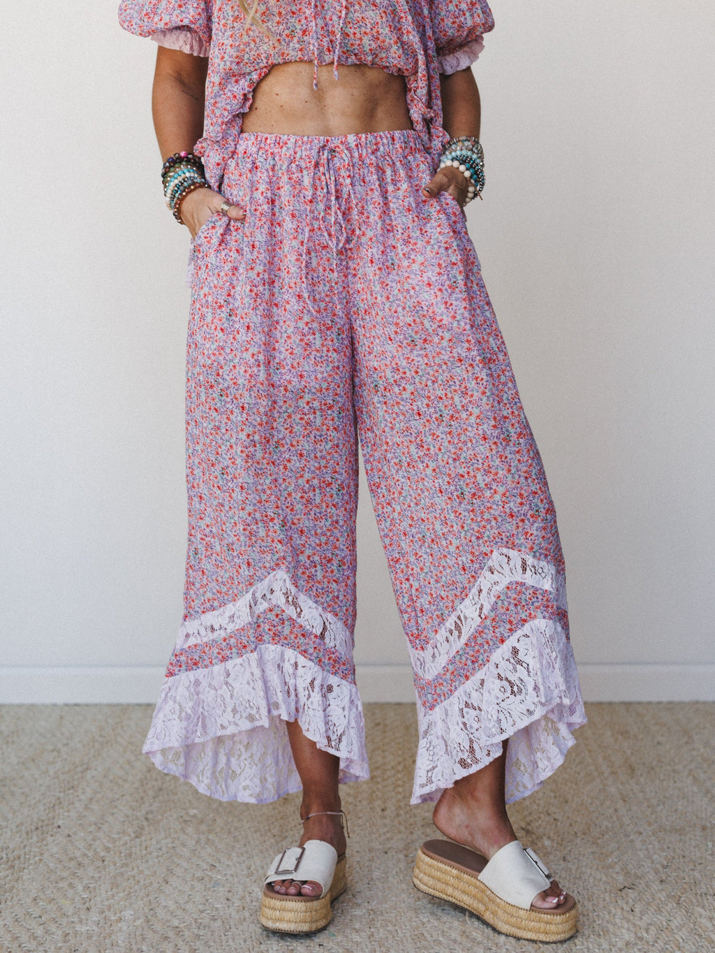 Fantasy Blooms Pants Set - Lilac