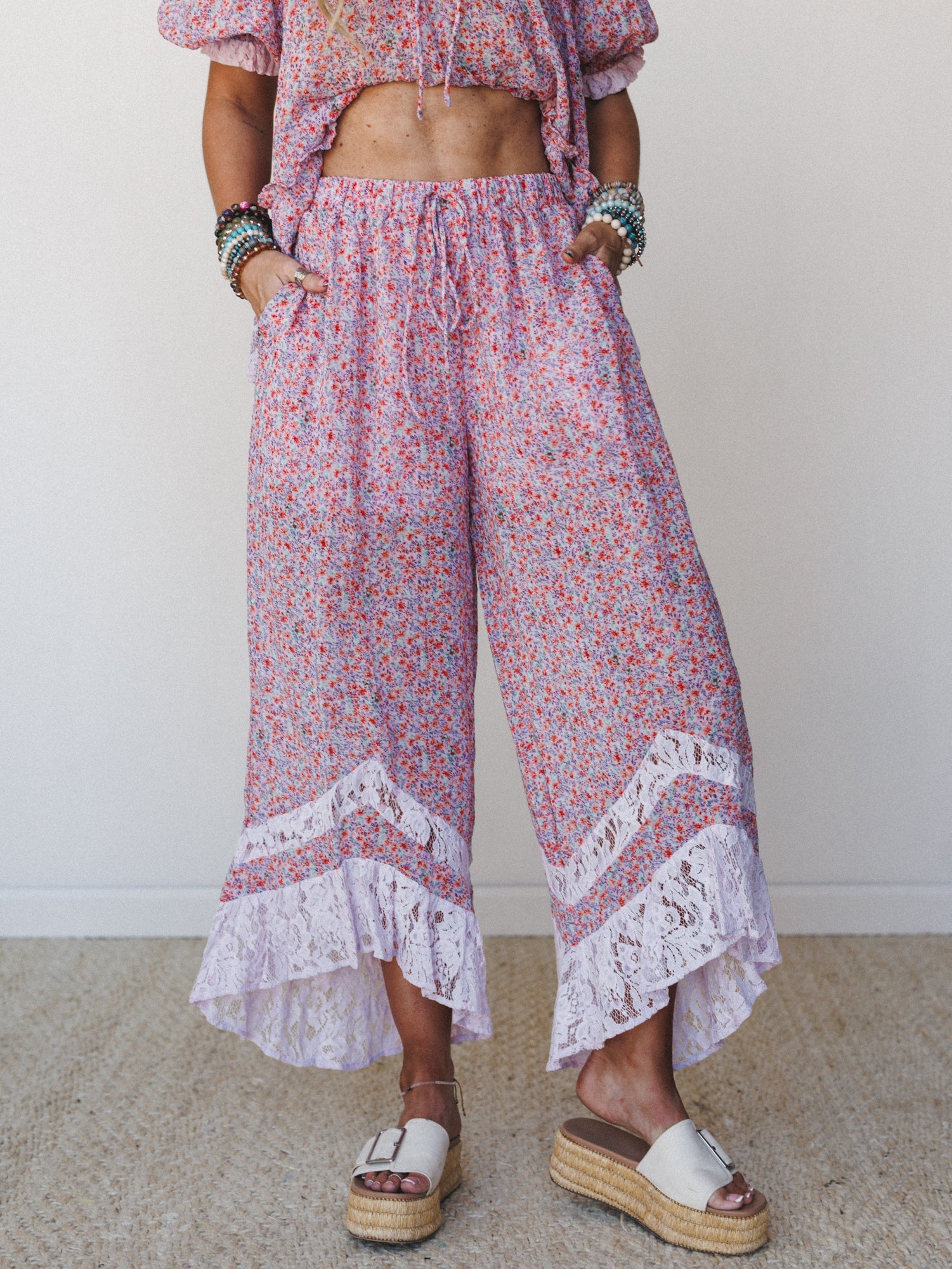Fantasy Blooms Pants Set - Lilac