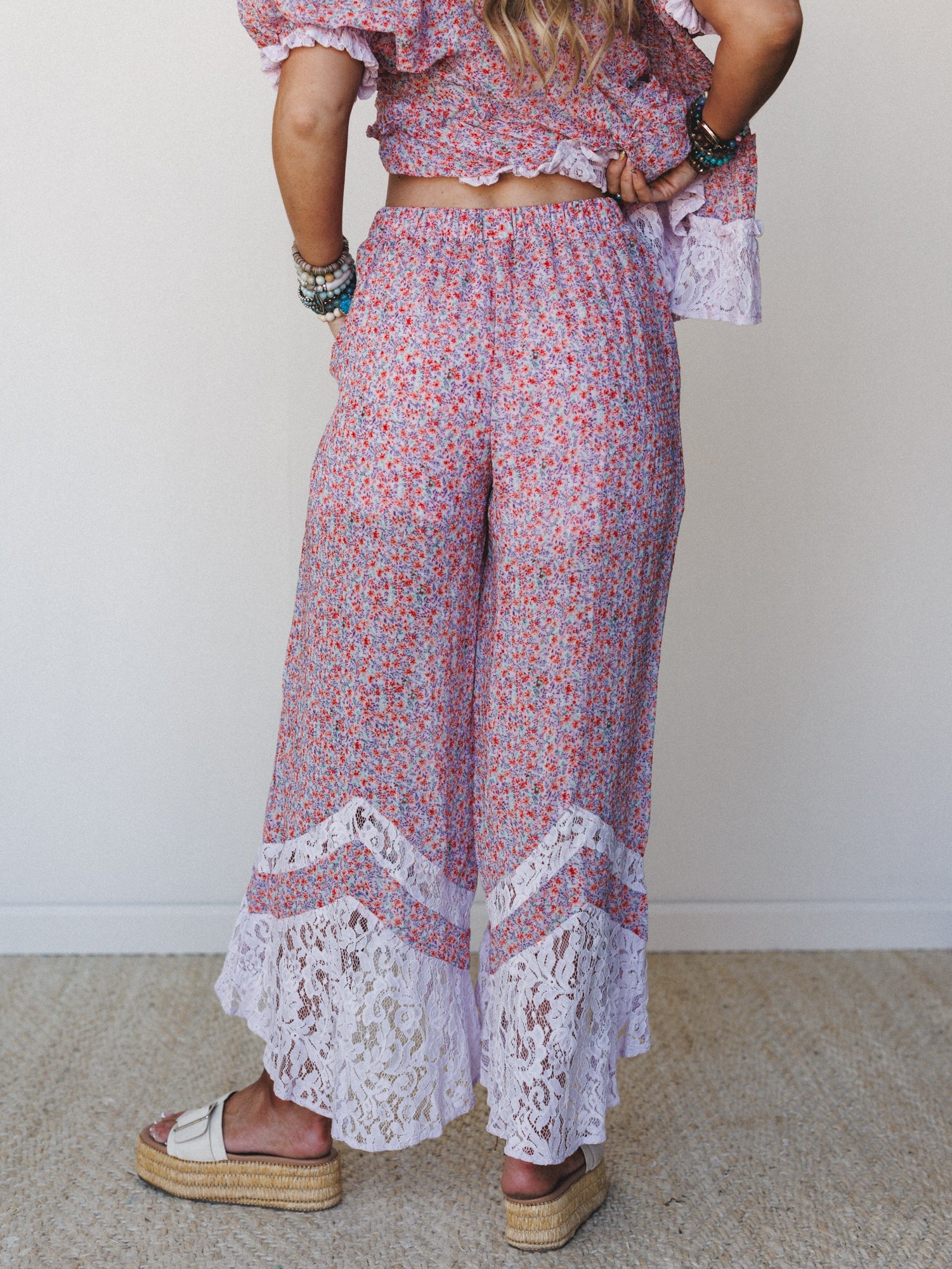 Fantasy Blooms Pants Set - Lilac