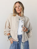 Daytime Cool Button Down Sweater - Beige