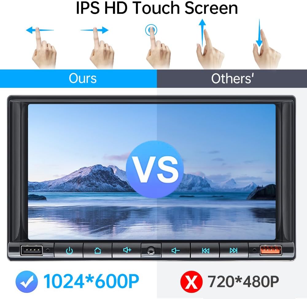 7 Inch Double Din Car Stereo with HD Touch Screen Bluetooth 5.2 B748908