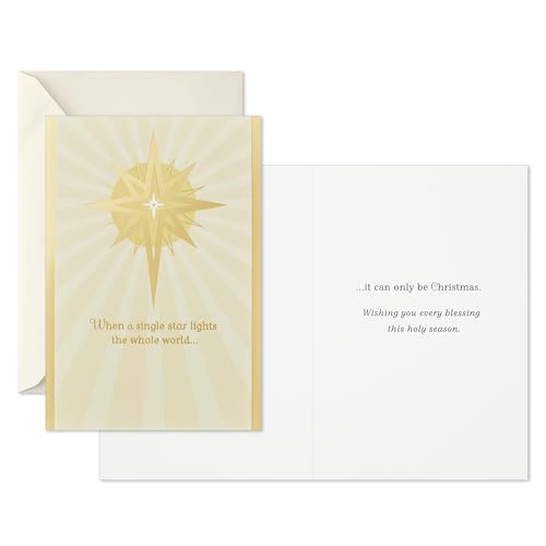40 Cards and 40 Envelopes Boxed Religious Christmas Cards with Gold Foil Star N170866