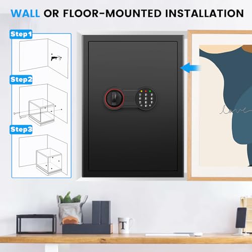 2.8 Cub Large Steel Fireproof Waterproof Home Security Safe Box with Electronic Keypad and Alarm System P957