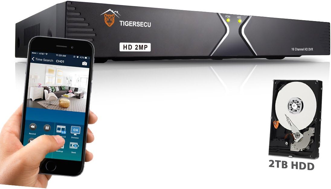 Super HD 1080P H.265+ 8-Channel Hybrid 4-in-1 DVR Security Recorder with 1TB Hard Drive Q736