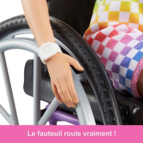 Wheelchair & Ramp Doll with Wavy Blonde Hair & Tropical-Print Outfit O93850