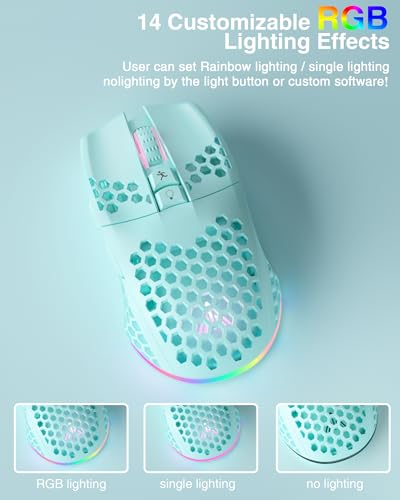 White Wireless Gaming Mouse with 8000 DPI Tri-Modes P2811