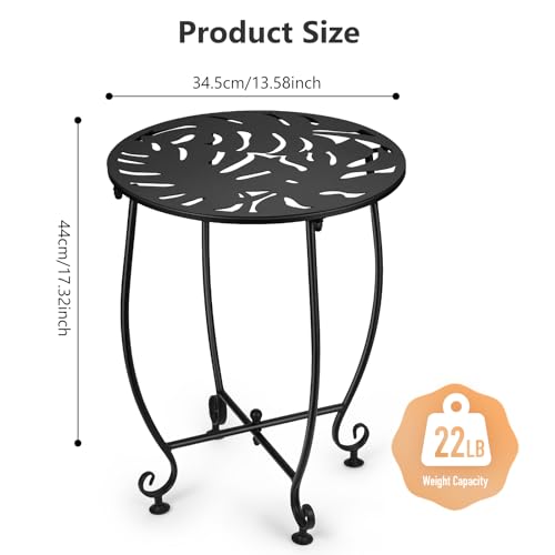 Black Metal Patio Side Table Z68902