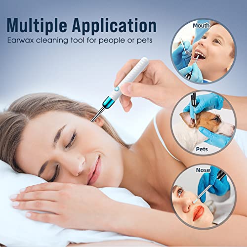 Ear Wax Removal Kit with Camera 1080P Otoscope Light 6 Ear Pick Blue P809