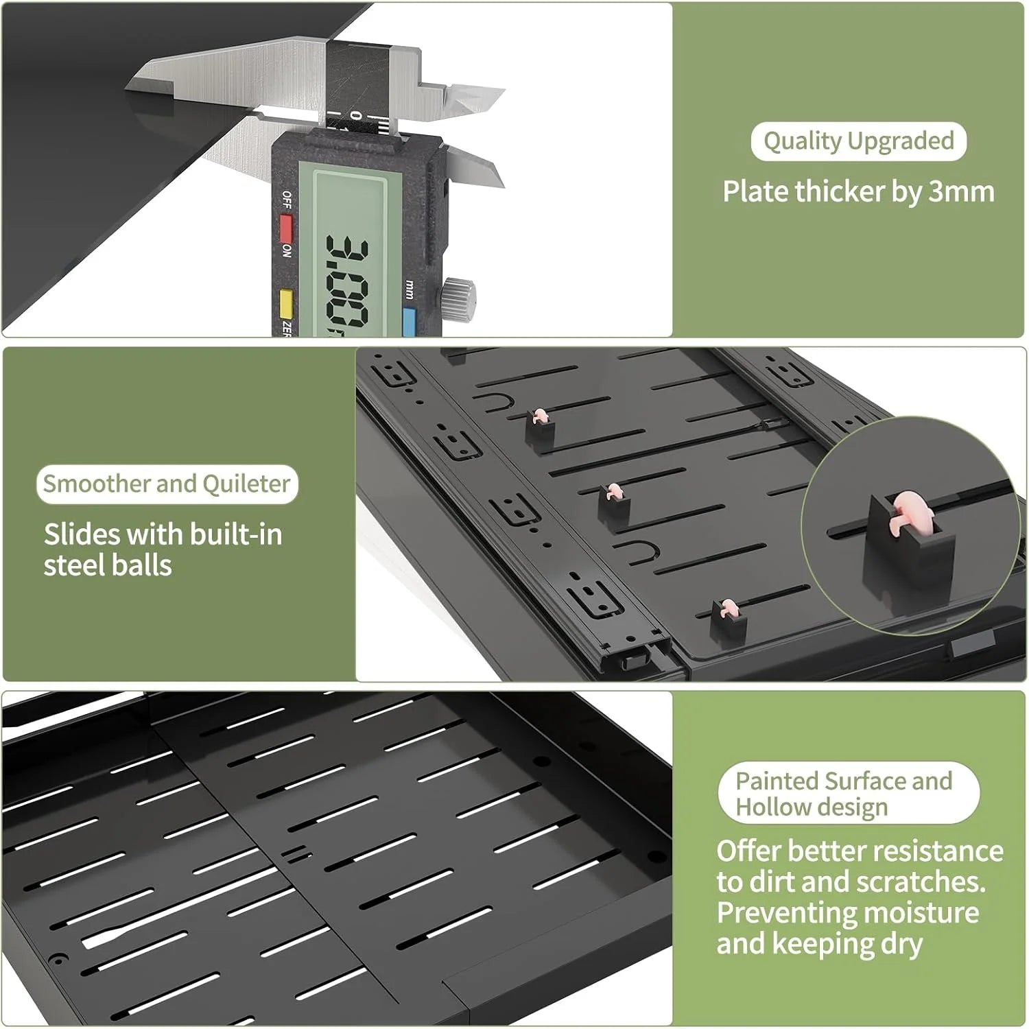 2 Pack Expandable Pull Out Cabinet Organizers (13''-19'') Black K516