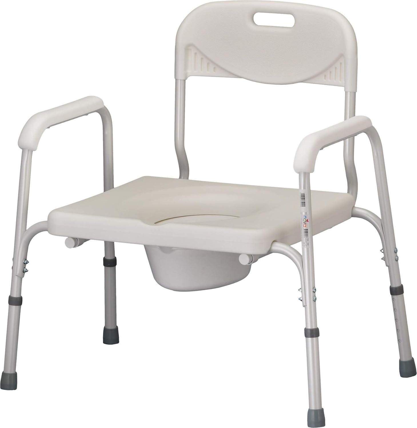 Heavy Duty Bedside Commode, Extra Wide Seat, White A5981