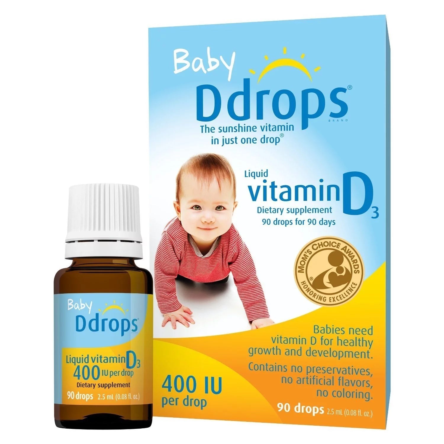 Liquid Vitamin D3 400 IU/Drop, 90 Drops-3 Pack V4074