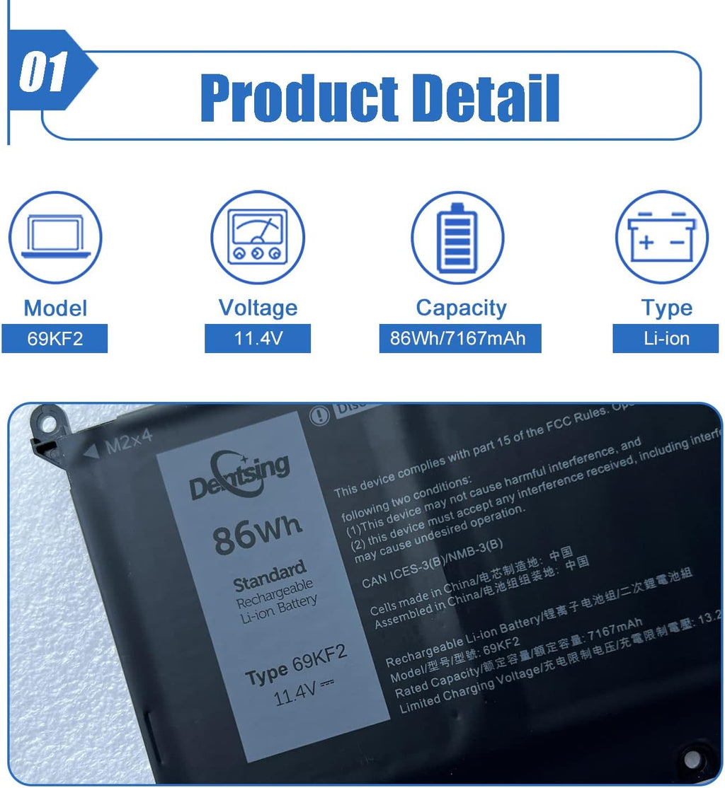 Laptop Battery for Dell Precision Inspiron Alienware XPS G15 Series A40010