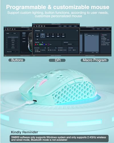 White Wireless Gaming Mouse with 8000 DPI Tri-Modes P2811
