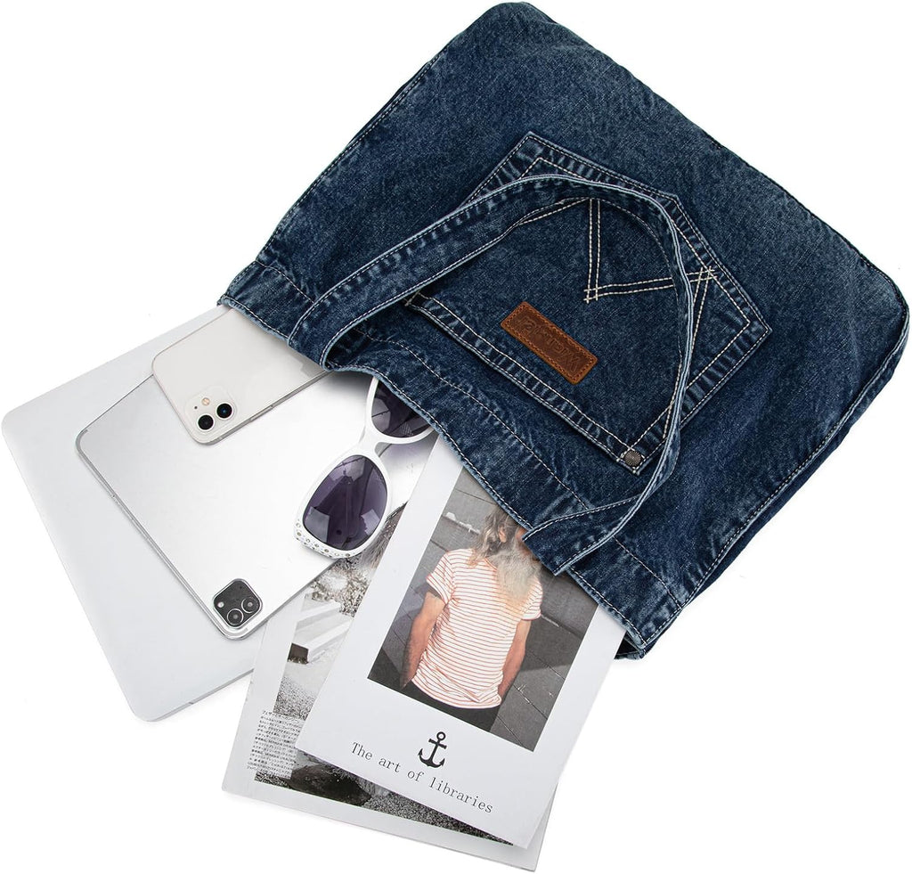Denim Backpack and Tote Purses D28209