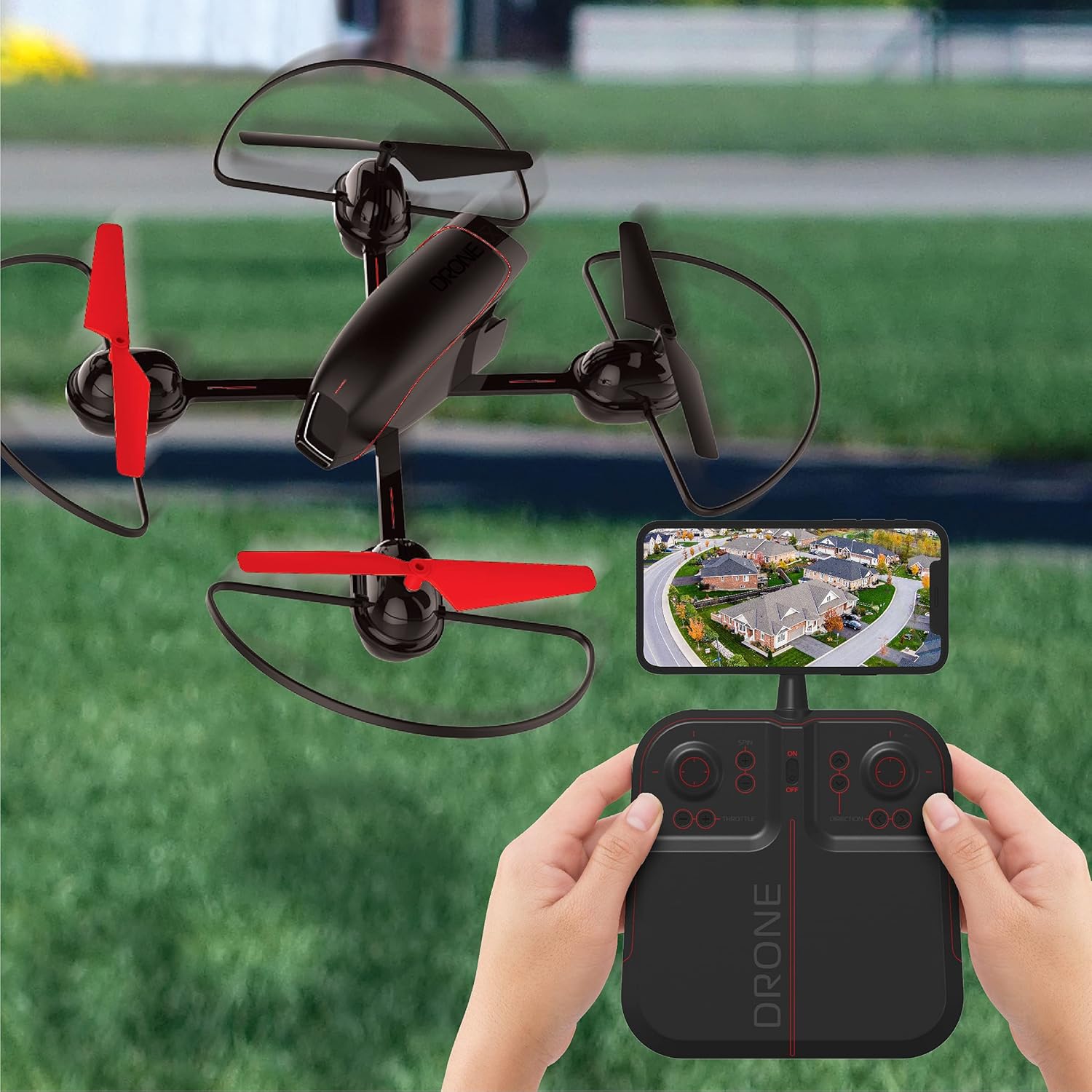 10” Drone with Camera, LED Lights, Rechargeable Battery T442