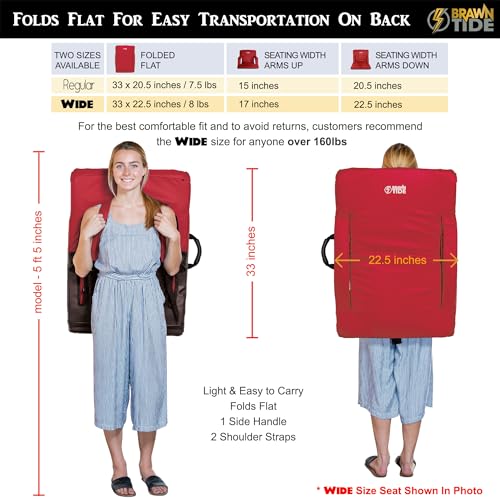 Stadium Seat with Back Support, Thick Padding, 2 Steel Bleacher Hooks, 4 Pockets, 2 Cup Holders Z83437