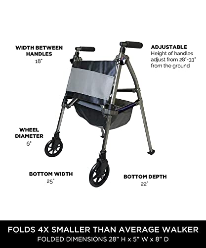 Lightweight Folding Rolling Walker with Swivel Wheels Z771