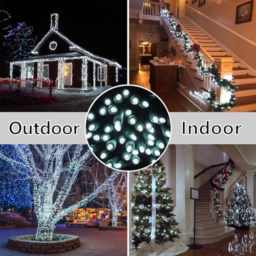 25ft 50 Counts Cool White LED Christmas Lights Outdoor Waterproof Green Wire X60274