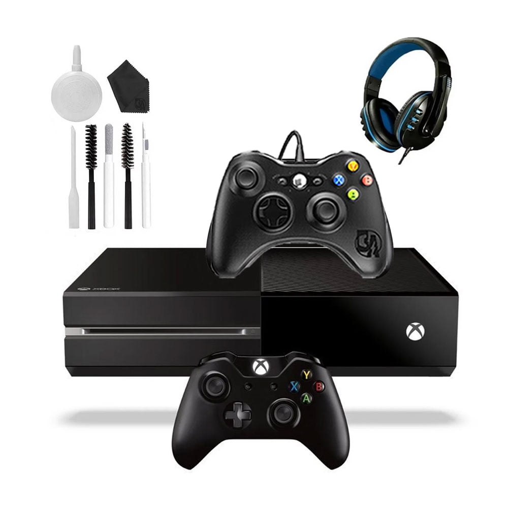 Pre-Owned Xbox One 500GB Gaming Console Black with 2 Controller Headset Cleaning Kit Q141196