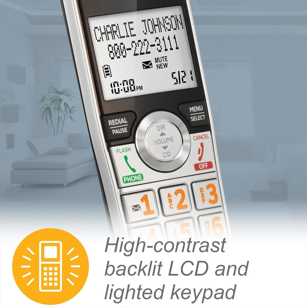 Silver Black 2-Handset Corded/Cordless Phone D55932