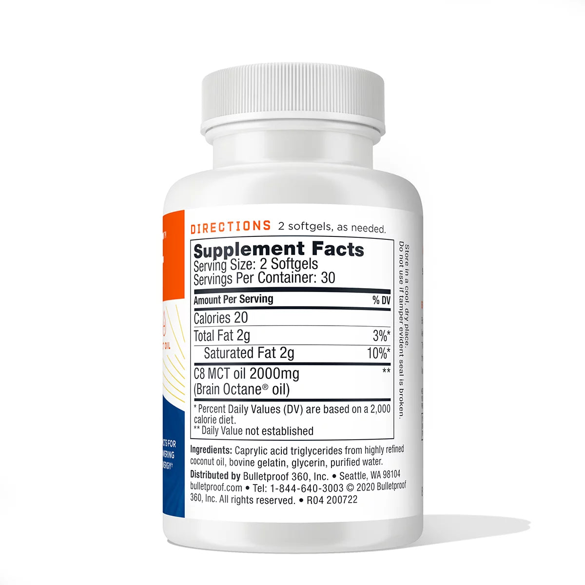 60 Softgels C8 MCT Oil from Non-GMO Coconuts E63611
