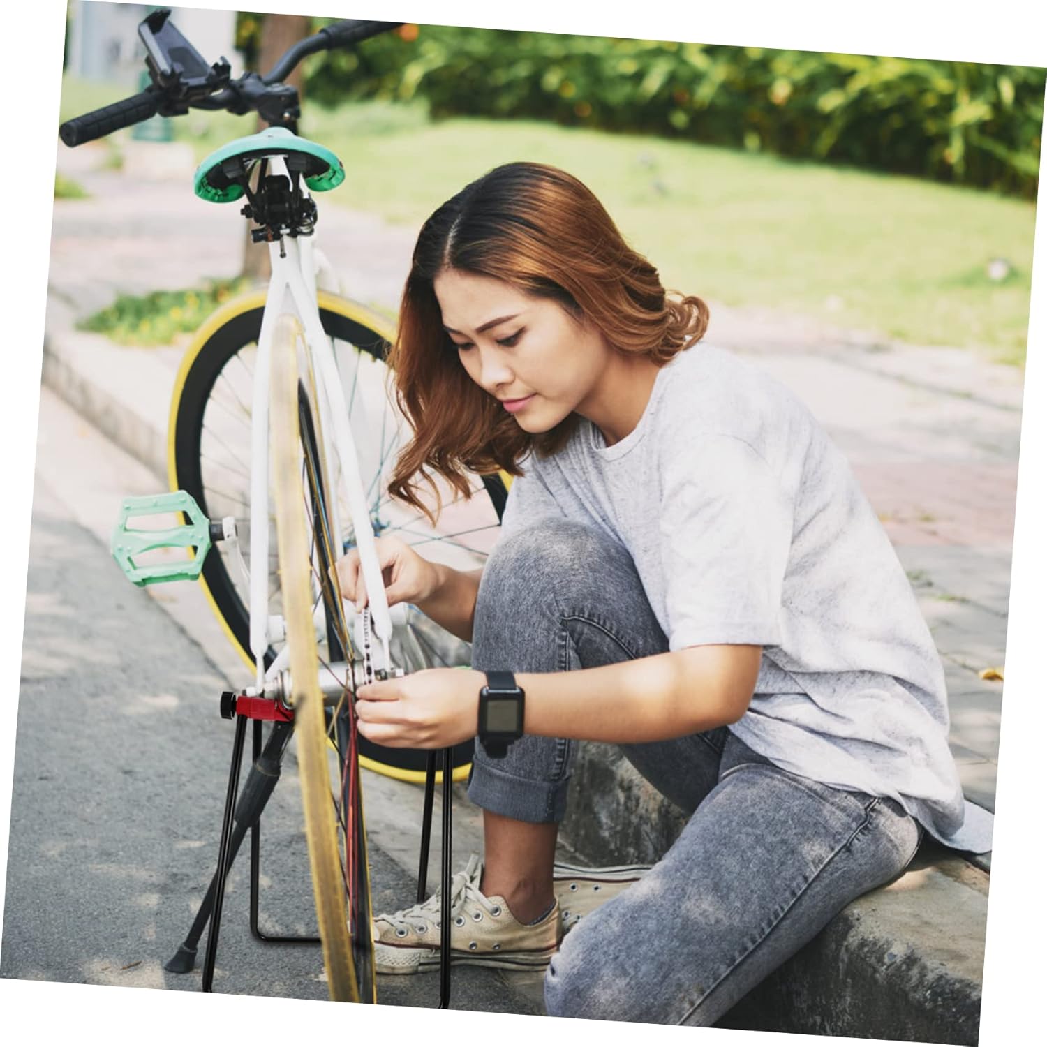 Triangular Vertical Parking Car Stands Bike Kickstand Repair Stand D3024