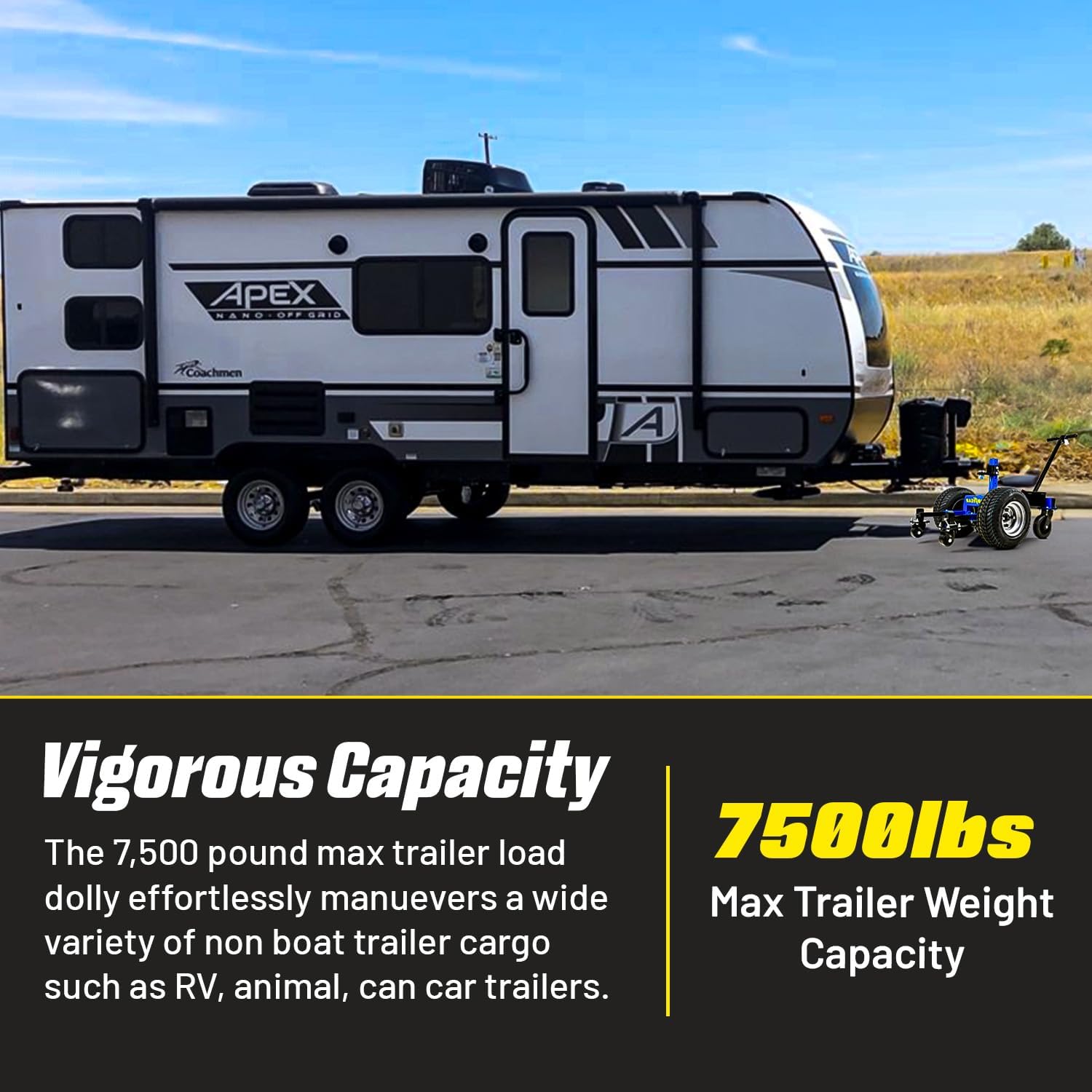 Electric Trailer Dolly 7500lbs Max Trailer Weight All-Terrain Wheels B98067