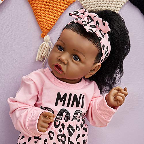 22.8 Inch Soft Body African American Reborn Baby Doll X163