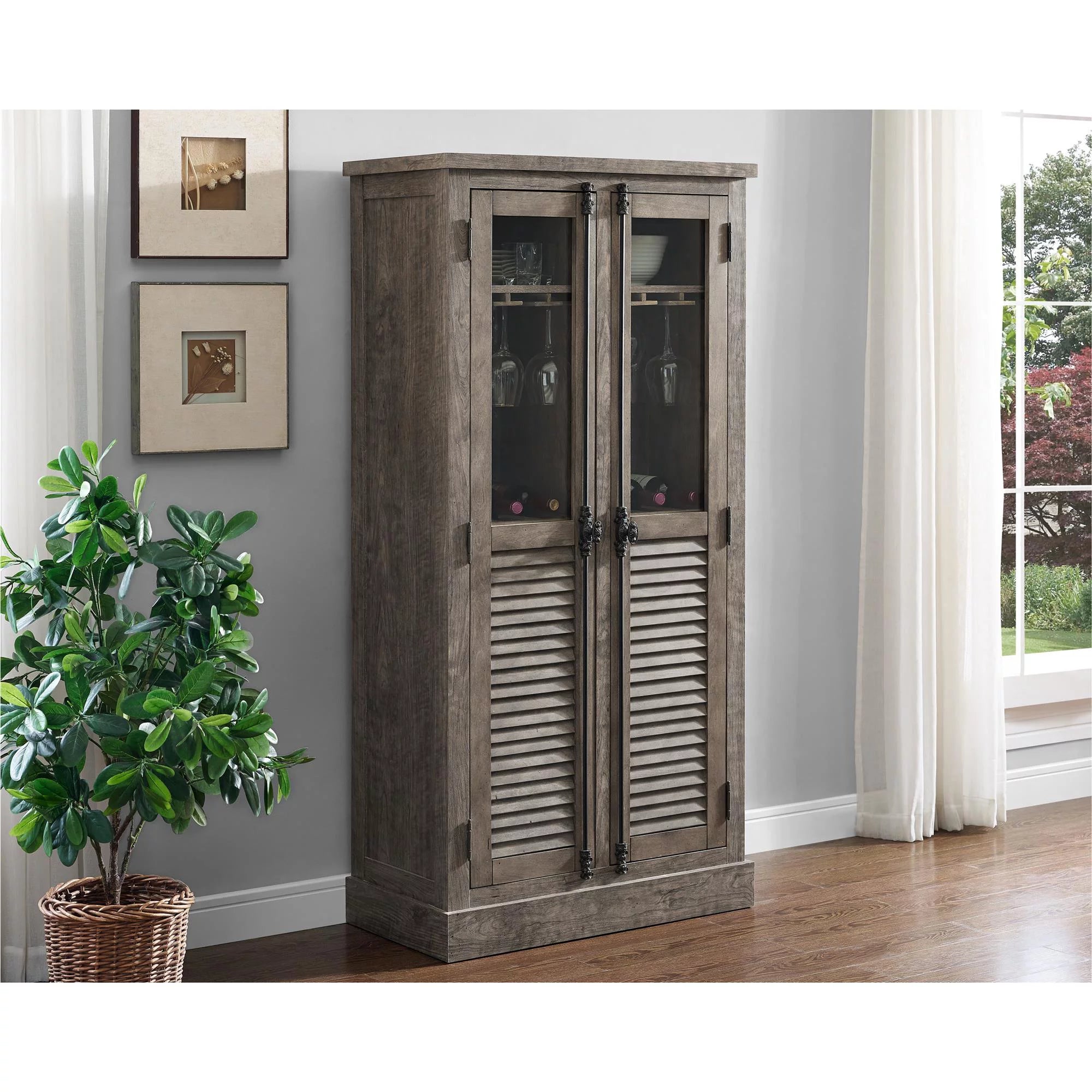 Weathered Oak Beverage Cabinet Y9939