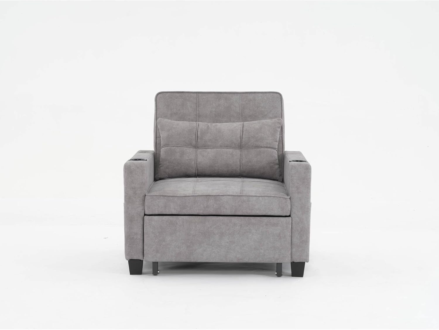 Light Grey 3-in-1 Pull Out Sleeper Chair Bed with USB Ports L434860