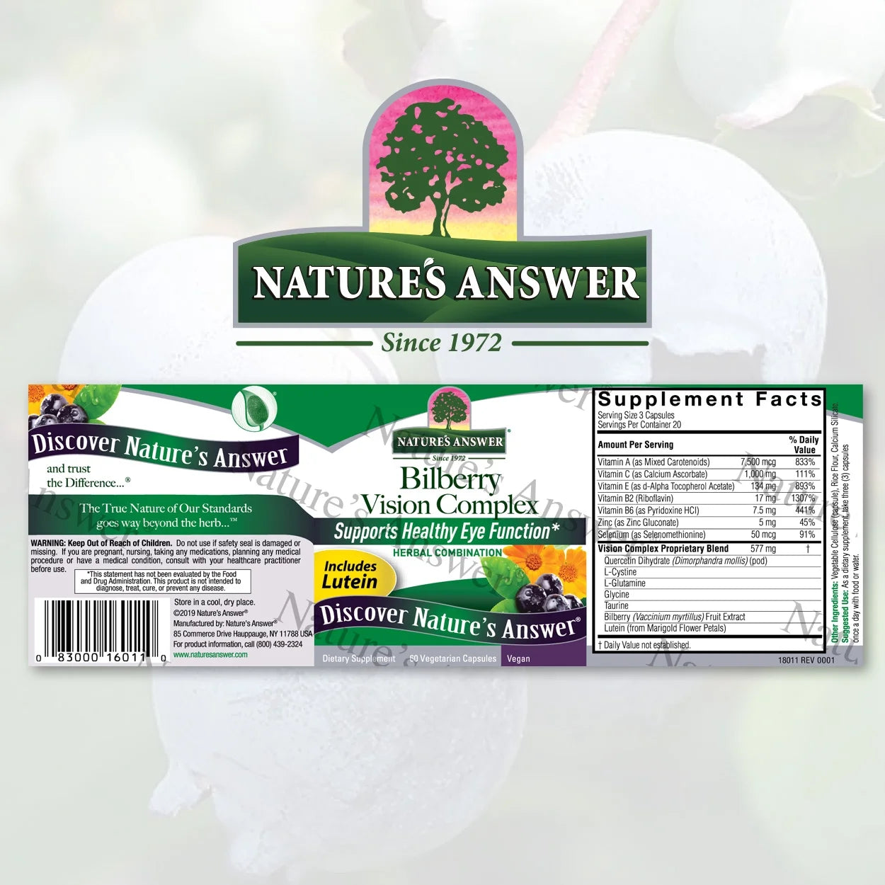 60 v-caps Bilberry Extract Vision Complex T52262