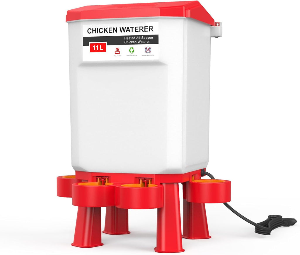 Heated 11L Plastic Poultry Chicken Waterer A1343