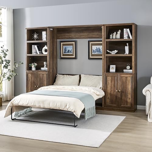 Queen Wooden Murphy Bed, Folding Wall Bed D180