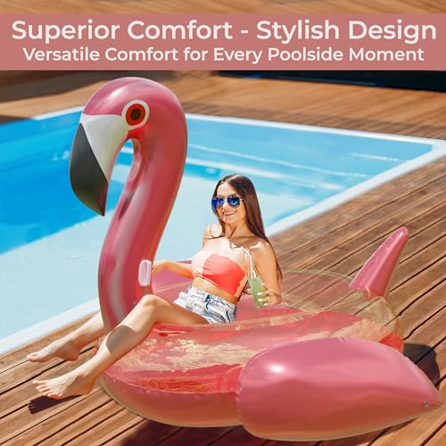 Huge 78 x 70 Pink Flamingo Pool Float P3281