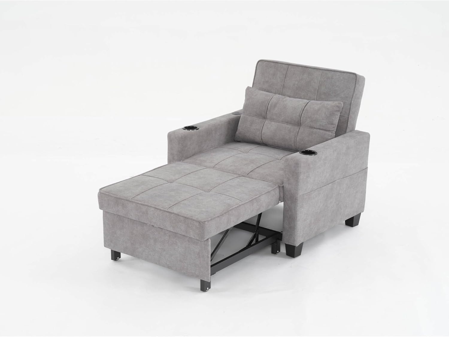 Light Grey 3-in-1 Pull Out Sleeper Chair Bed with USB Ports L434860