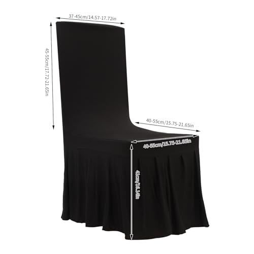 30PCS Fitted Folding Chair Covers with Skirt (Black) T446623