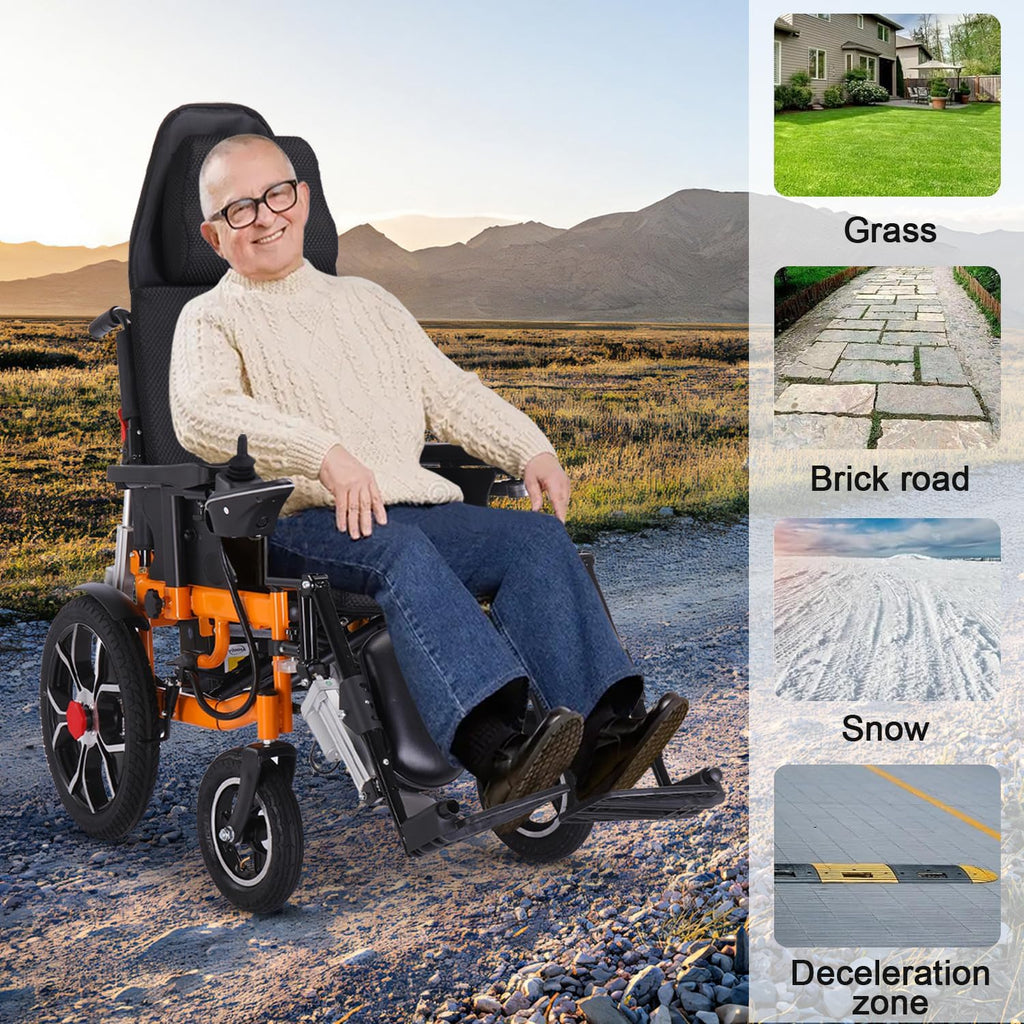 Lightweight Foldable Electric Wheelchair with Headrest S341