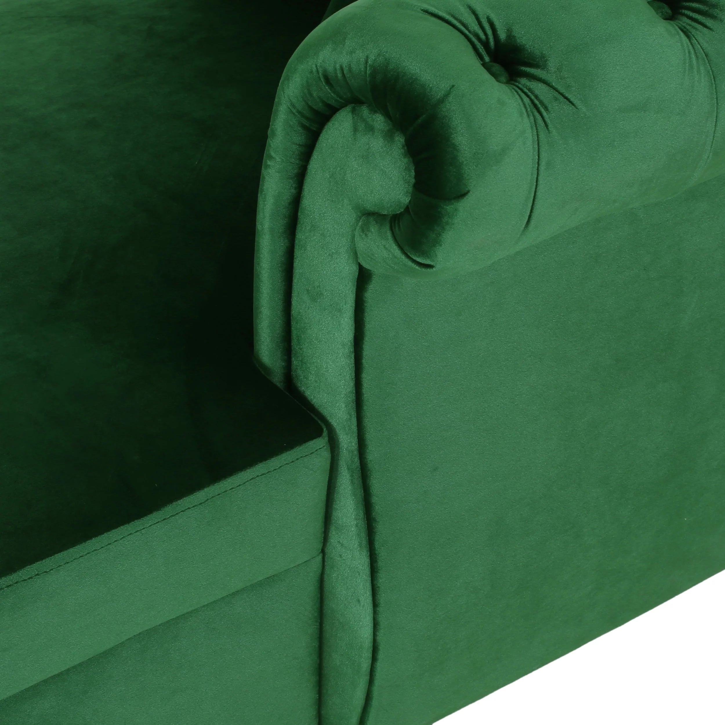Emerald Fabric Tufted Chaise Lounge J158934