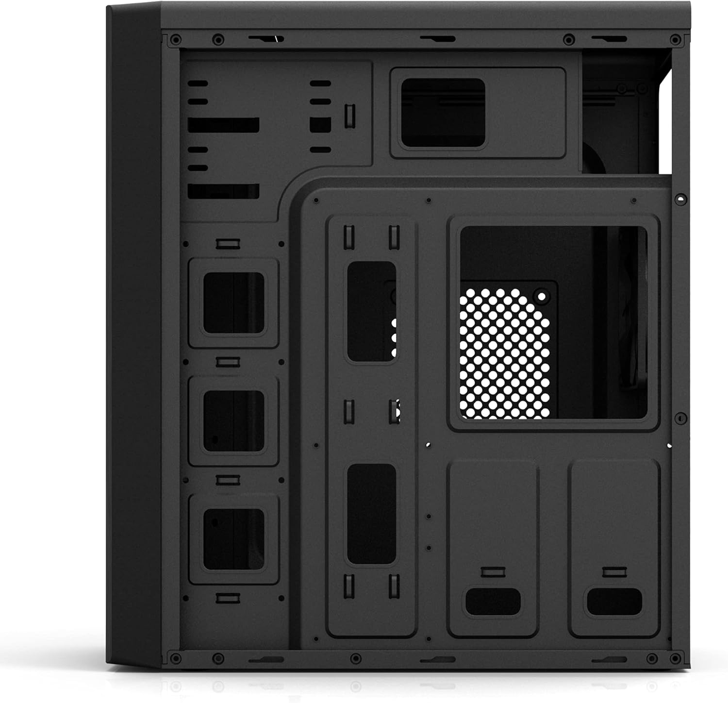 Black ATX Mid Tower Computer PC Case with Pre-Installed 120mm Fan B8148