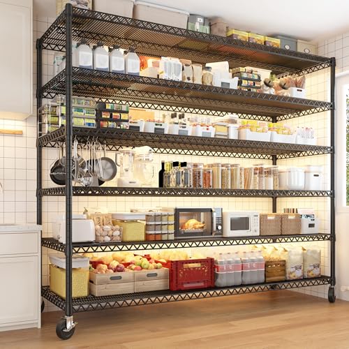 4 Tier Steel Wire Shelving Unit on Wheels X902
