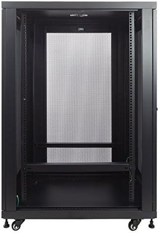 24U Rack Enclosure Server Cabinet, Mid Depth 33 Inch Deep, Black A13934