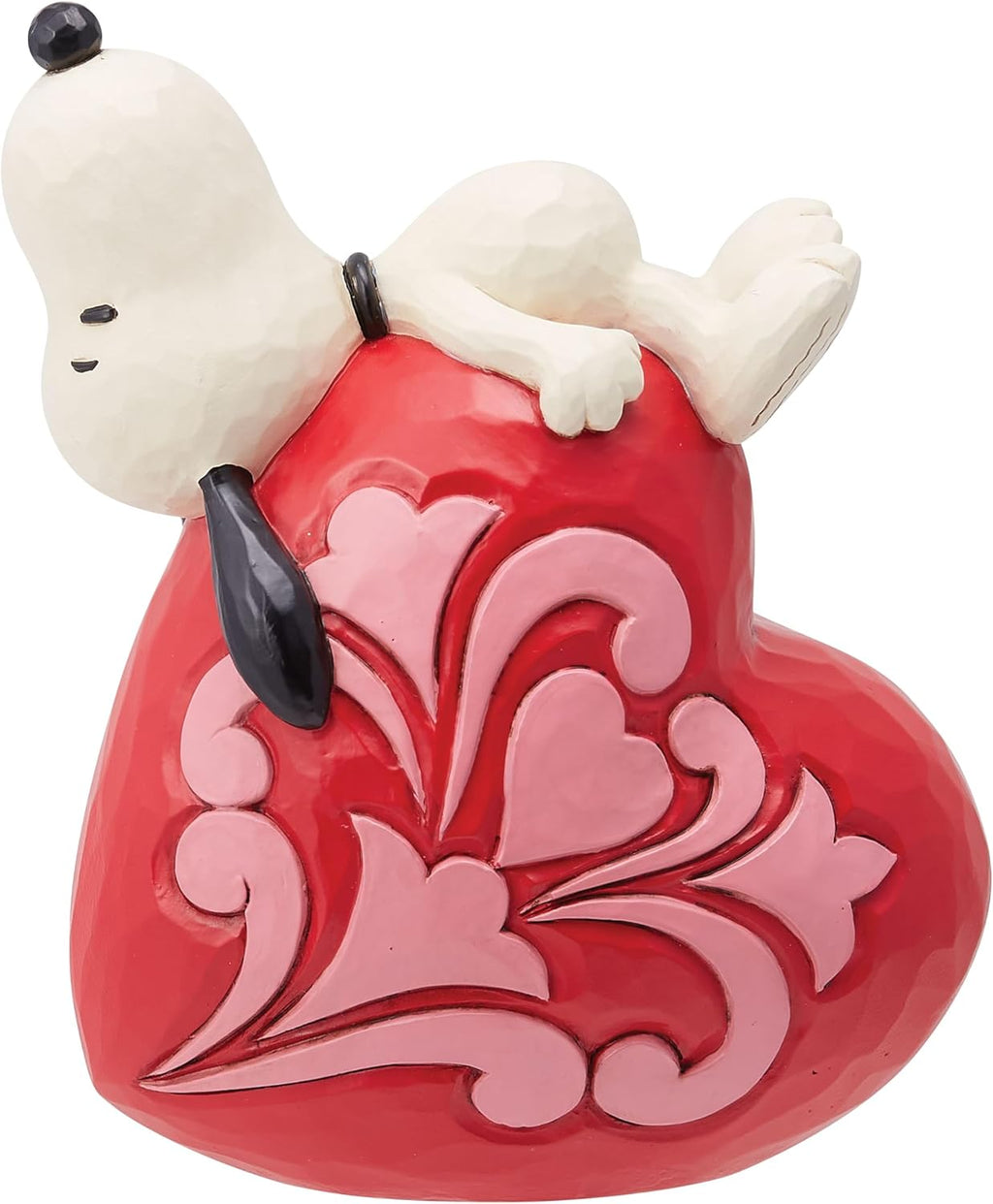 Snoopy Laying on Heart Figurine, 5.25 Inch, Multicolor E153268