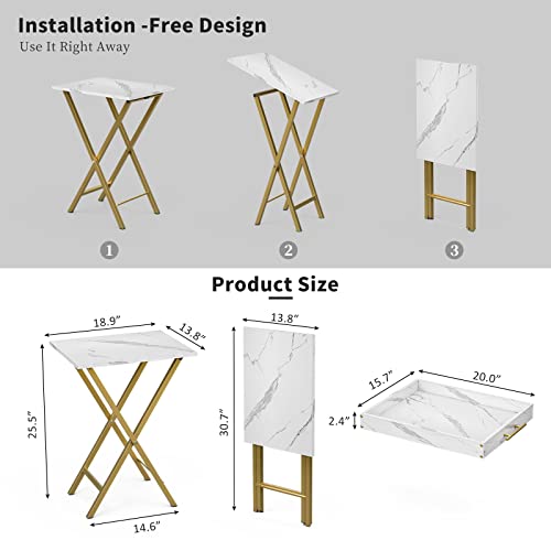 Set of 2 Folding TV Tray Tables with Removable Serving Tray E8945