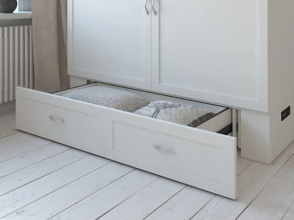 Queen White Murphy Bed Chest L934