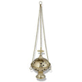 Brass Hanging Censer Incense Burner with Cross, 12 Inch Chain G701692