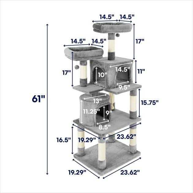61-in Faux Fur Cat Tree Condo N3929